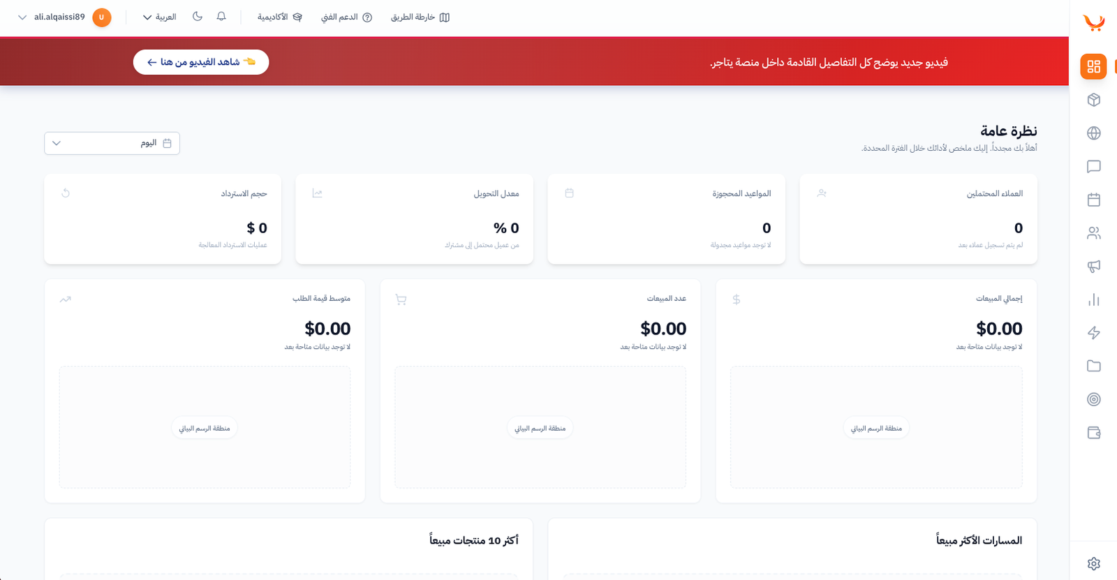 لوحة تحكم لانس فلو - نظرة عامة على الأداء والمبيعات